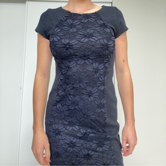 Moulinette Soeurs Anthropologie Jocelyn Navy Blue Shift Dress - Picture 2 of 8